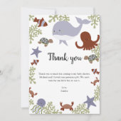 Onder het Baby shower van het Zee Dank u Kawaii Bedankkaart (Voorkant)