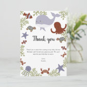 Onder het Baby shower van het Zee Dank u Kawaii Bedankkaart (Staand voorkant)