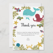 Onder het Baby shower van het Zee Dank u Kawaii Bedankkaart (Voorkant)
