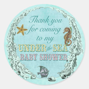 Onder het Baby shower van het Zee Dank u wel! Ronde Sticker