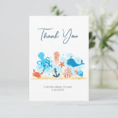Onder het Baby shower van het Zee Hartelijk dank Bedankkaart (Staand voorkant)