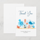 Onder het Baby shower van het Zee Hartelijk dank Bedankkaart (Voorkant / Achterkant)