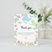Onder het Baby shower van het Zee Hartelijk dank,  Briefkaart (Staand voorkant)