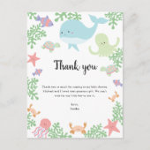 Onder het Baby shower van het Zee Hartelijk dank,  Briefkaart (Voorkant)