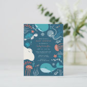 Onder het Baby shower van het Zee nobels Uitnodiging Briefkaart (Staand voorkant)