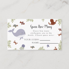 Onder het Baby shower van het Zee raad eens hoevee Plaatskaartje