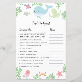 Onder het Baby shower van het Zee vind het Spel va