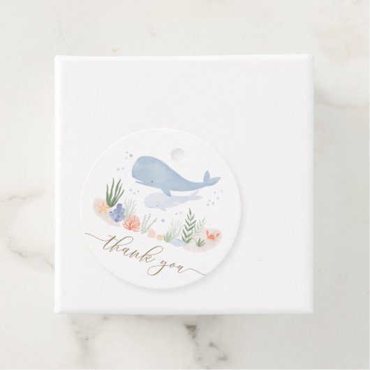 Onder het Baby shower Zee Bedankjes Labels (In situ)