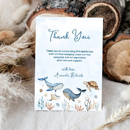 Onder het Baby shower zee Bedankkaart