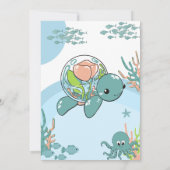 Onder het Baby shower Zee Blauwe Waterverf voor jo Kaart (Achterkant)