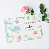 Onder het Baby shower Zee Cute Custom Pastel Gastenboek