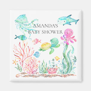 Onder het Baby shower Zee Favor Magnet