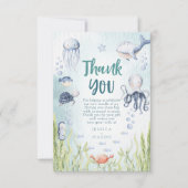 Onder het Baby shower Zee Hartelijk dank Aankondiging (Voorkant)