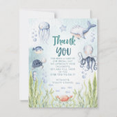 Onder het Baby shower Zee Hartelijk dank Bedankkaart (Voorkant)