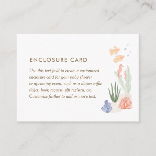 Onder het Baby shower Zee Informatiekaartje (Voorkant)