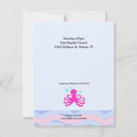 Onder het Baby shower Zee Kaart (Achterkant)