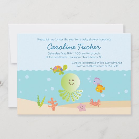 Onder het Baby shower Zee Kaart (Voorkant)