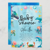 Onder het Baby shower Zee Kaart (Voorkant / Achterkant)