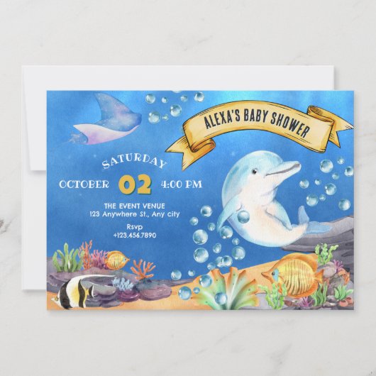 Onder het baby shower zee kaart (Voorkant)