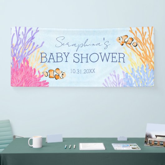 Onder het Baby shower Zee koraalrif Spandoek (Beurs)