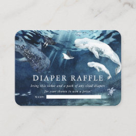 Onder het Baby shower Zee Oceaan | Diaper Raffle Informatiekaartje