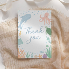 Onder het Baby shower Zee Ocean Animals Bedankkaart
