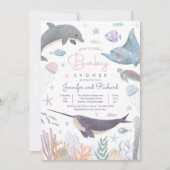 Onder het Baby shower Zee Ocean Animals Kaart (Voorkant)
