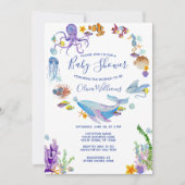 Onder het Baby shower Zee Ocean Animals Kaart (Voorkant)