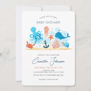 Onder het Baby shower Zee Ocean Animals Kaart