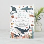 Onder het Baby shower Zee Ocean Animals Kaart (Staand voorkant)