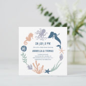 Onder het Baby shower Zee Ocean Animals Kaart (Staand voorkant)