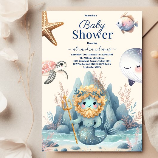 Onder het Baby shower Zee Ocean Animals Kaart
