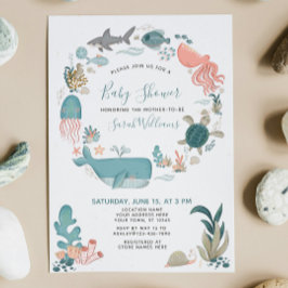 Onder het Baby shower Zee Ocean Animals Kaart