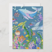 Onder het Baby shower Zee Ocean Animals Kaart (Achterkant)