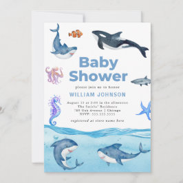 Onder het Baby shower Zee Ocean Animals Kaart