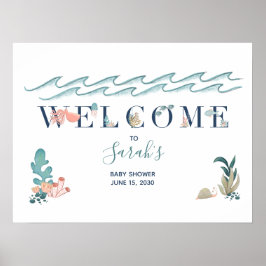 Onder het Baby shower Zee Ocean Animals Poster