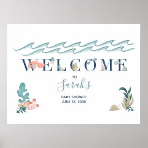 Onder het Baby shower Zee Ocean Animals Poster