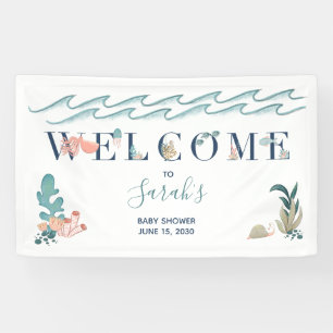 Onder het Baby shower Zee Ocean Animals Spandoek