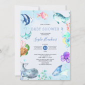 Onder het Baby shower Zee Ocean Couples Kaart (Voorkant)