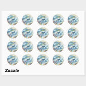 Onder het Baby shower Zee Ronde Sticker (Vel)
