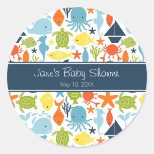 Onder het Baby shower Zee Ronde Sticker