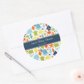 Onder het Baby shower Zee Ronde Sticker (Envelop)