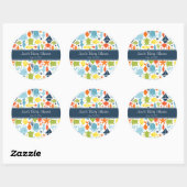 Onder het Baby shower Zee Ronde Sticker (Vel)