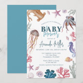 Onder het Baby shower zee Save The Date (Voorkant / Achterkant)