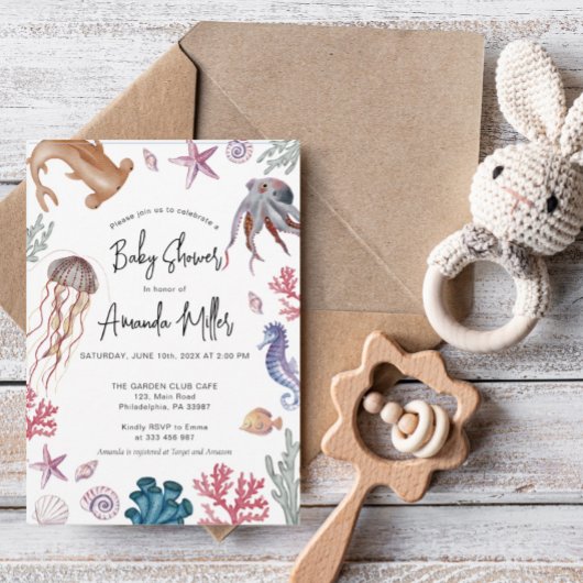 Onder het Baby shower zee Save The Date