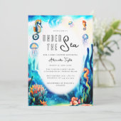 Onder het Baby shower Zee Seahorse Cute Ocean Kaart (Staand voorkant)