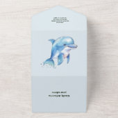 Onder het Baby shower Zee vallen All In One Uitnodiging (Buitenkant)