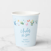 Onder het Baby shower Zee vallen Papieren Bekers (Achterkant)