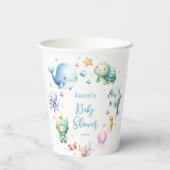 Onder het Baby shower Zee vallen Papieren Bekers (Achterkant)