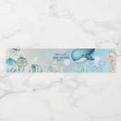 Onder het Baby shower Zee Waterfles Etiket (Enkel label)